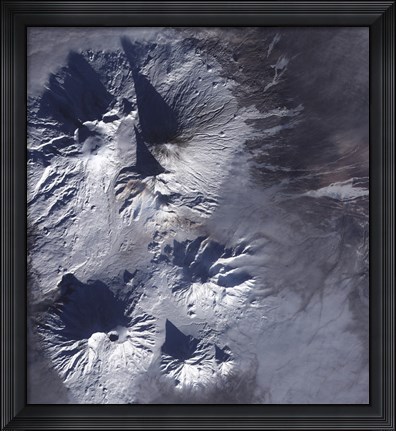 Framed Bezymianny Volcano Exhibits a Modest Plume Print