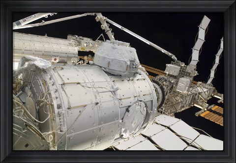 Framed Pressurized Mating Adapter 3 in the Grasp of the Canadarm2 Print