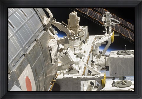 Framed Close-up View of Components of the International Space Station Print