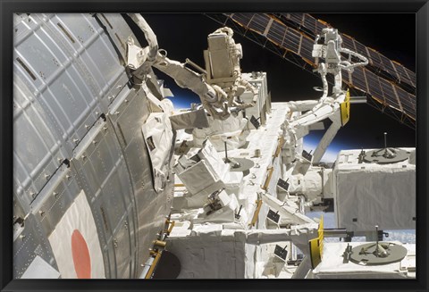 Framed Close-up View of Components of the International Space Station Print