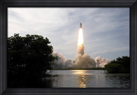 Framed Space Shuttle Lifts Off Print
