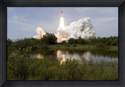 Framed Space Shuttle Ascending from the Space Center Print