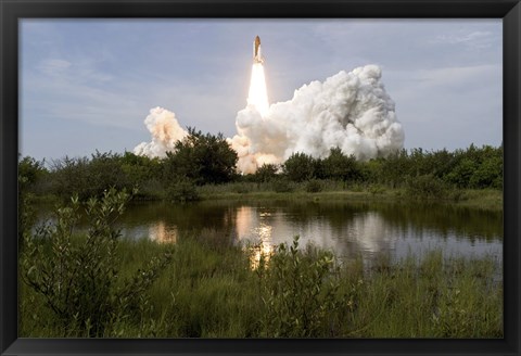 Framed Space Shuttle Ascending from the Space Center Print