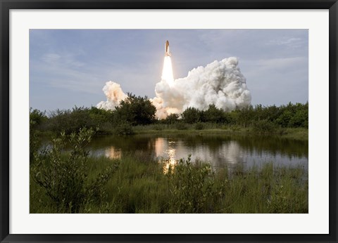 Framed Space Shuttle Ascending from the Space Center Print