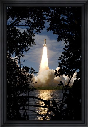Framed Space Shuttle Atlantis Lifts Off Print