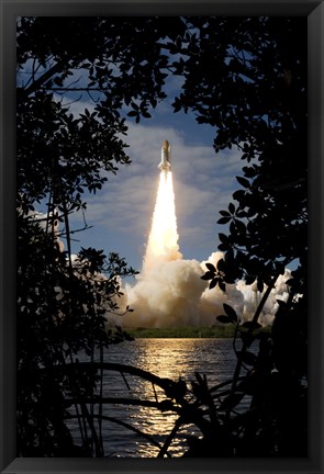 Framed Space Shuttle Atlantis Lifts Off Print