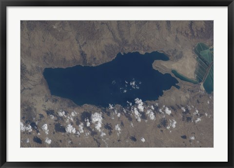 Framed Part of the Dead Sea and Parts of Israel and Jordan Print