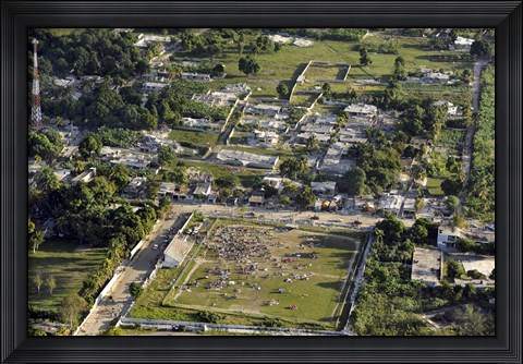 Framed Aerial view of Port-au-Prince, Haiti Print