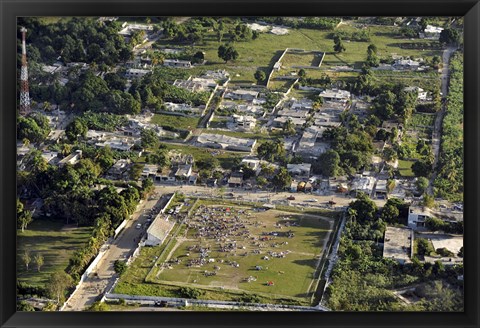 Framed Aerial view of Port-au-Prince, Haiti Print