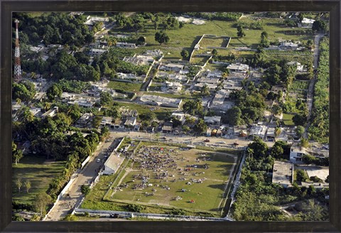 Framed Aerial view of Port-au-Prince, Haiti Print