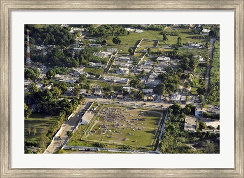 Framed Aerial view of Port-au-Prince, Haiti Print