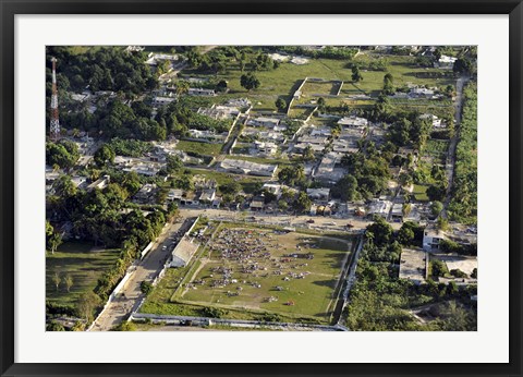 Framed Aerial view of Port-au-Prince, Haiti Print