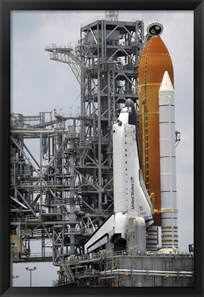 Framed Space Shuttle Endeavour on the Launch pad at Kennedy Space Center Print