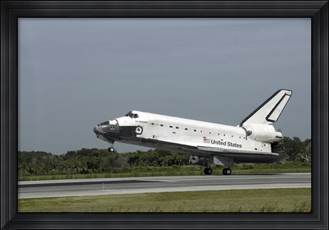 Framed Space Shuttle Endeavour Touches down on the Runway at Kennedy Space Center Print