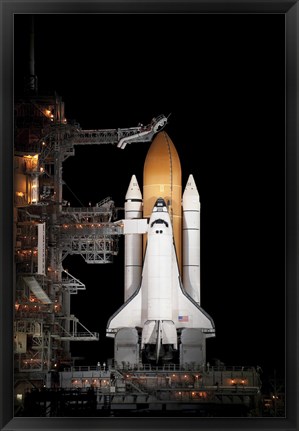 Framed Space shuttle Atlantis Sits Ready on its Launch Pad at Kennedy Space Center, Florida Print