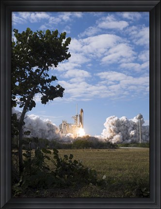 Framed Space Shuttle Atlantis lifts off from its Launch Pad at Kennedy Space Center, Florida Print
