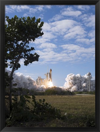 Framed Space Shuttle Atlantis lifts off from its Launch Pad at Kennedy Space Center, Florida Print