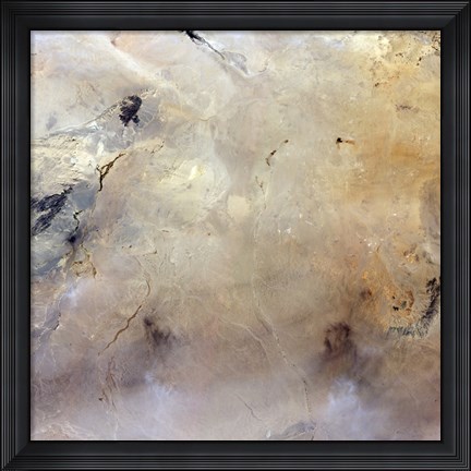 Framed Tabun-Khara-Obo, an Ancient Impact Crater in Southeastern Mongolia Print