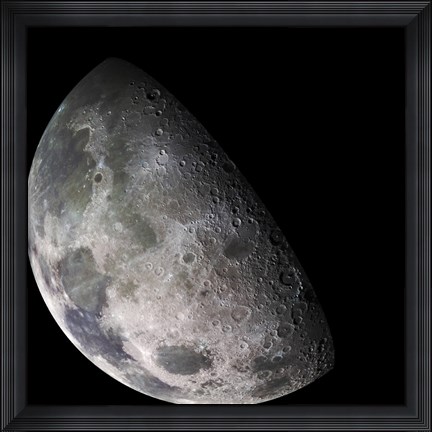 Framed Color Mosaic of the Earth&#39;s Moon Print