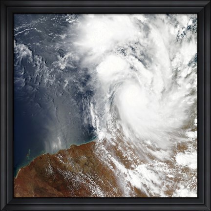 Framed Tropical Cyclone Laurence off the Northwestern Coast of Australia Print