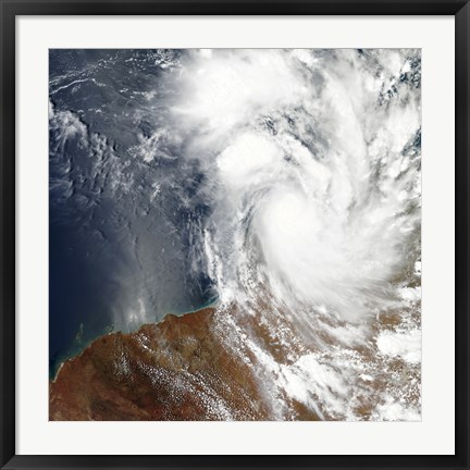 Framed Tropical Cyclone Laurence off the Northwestern Coast of Australia Print