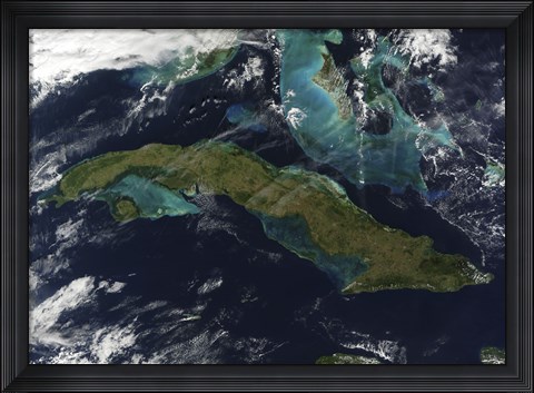Framed Satellite view of Cuba Print
