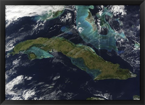 Framed Satellite view of Cuba Print