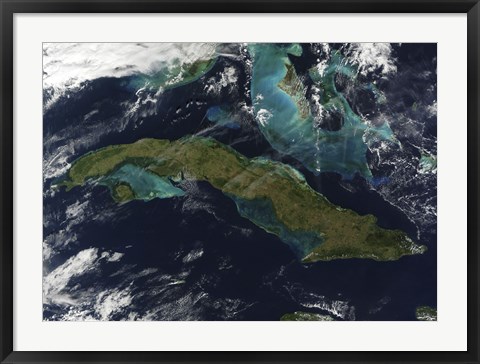 Framed Satellite view of Cuba Print