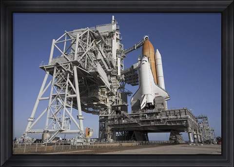 Framed Space Shuttle Endeavour Atop a Mobile Launcher Platform at Kennedy Space Center Print