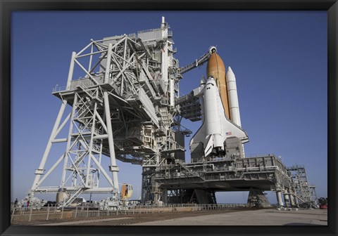 Framed Space Shuttle Endeavour Atop a Mobile Launcher Platform at Kennedy Space Center Print