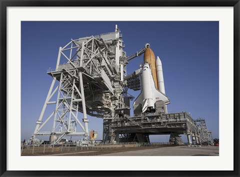 Framed Space Shuttle Endeavour Atop a Mobile Launcher Platform at Kennedy Space Center Print