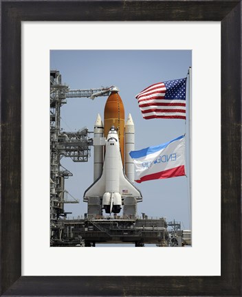 Framed Space Shuttle Endeavour on the Launch Pad Print