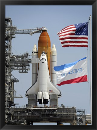 Framed Space Shuttle Endeavour on the Launch Pad Print