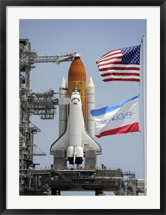 Framed Space Shuttle Endeavour on the Launch Pad Print