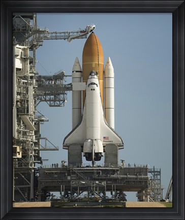 Framed Space Shuttle Discovery Sits Ready on the Launch Pad at Kennedy Space Center Print