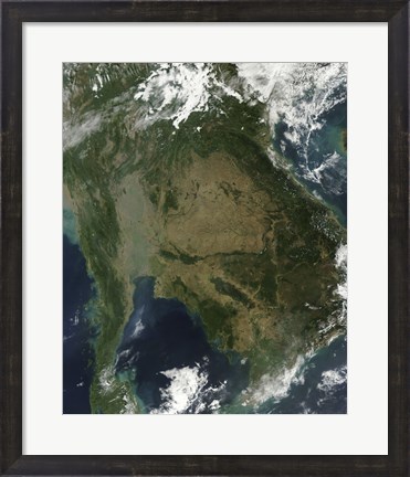 Framed Satellite view of Indochina Print