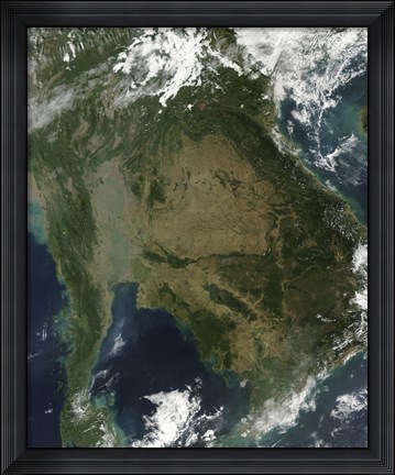 Framed Satellite view of Indochina Print