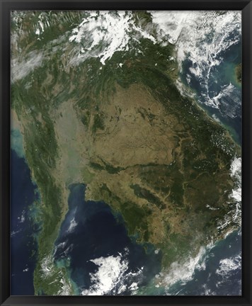 Framed Satellite view of Indochina Print