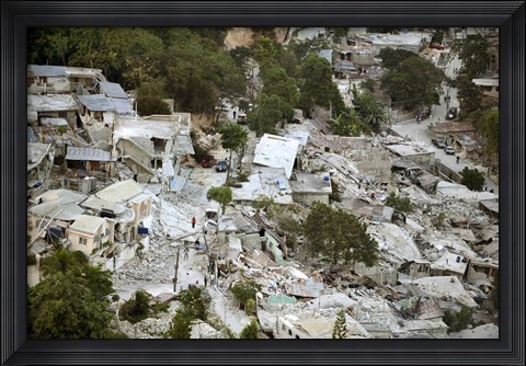 Framed View of Port-au-Prince, Haiti, after a Magnitude 7 Earthquake Hit the Country Print