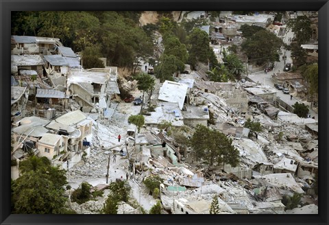 Framed View of Port-au-Prince, Haiti, after a Magnitude 7 Earthquake Hit the Country Print
