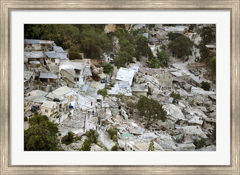 Framed View of Port-au-Prince, Haiti, after a Magnitude 7 Earthquake Hit the Country Print