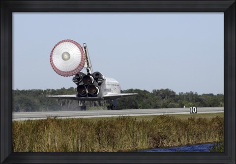 Framed Space Shuttle Atlantis Unfurls its Drag Chute Print