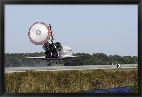 Framed Space Shuttle Atlantis Unfurls its Drag Chute Print