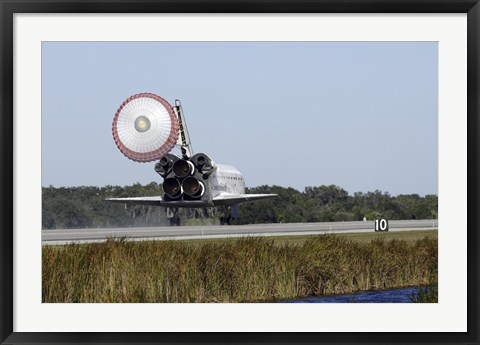 Framed Space Shuttle Atlantis Unfurls its Drag Chute Print