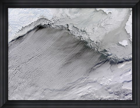 Framed Sea ice and Cloud Streets in the Bering Sea Print