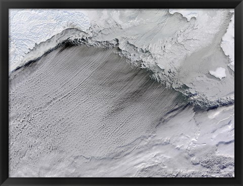 Framed Sea ice and Cloud Streets in the Bering Sea Print