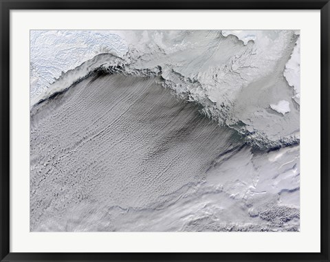 Framed Sea ice and Cloud Streets in the Bering Sea Print