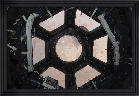 Framed Sahara Desert Visible through the Windows of the Cupola on the Tranquility Module Print