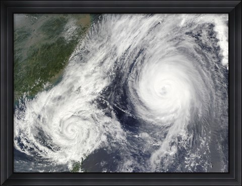 Framed Tropical Storm Parma and Super Typhoon Melor Print