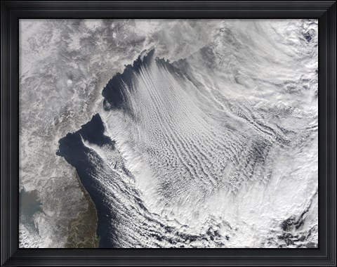 Framed Cloud streets Forming over the Sea of Japan Print